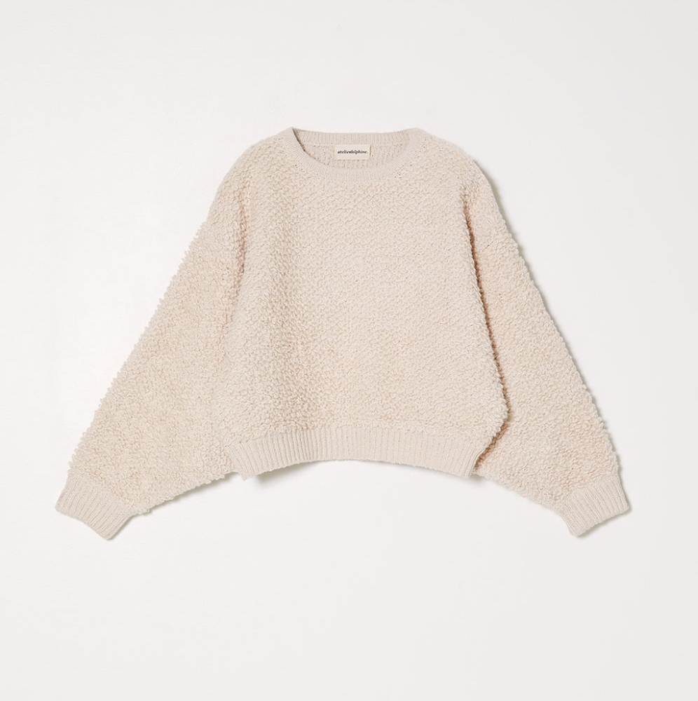 Atelier Delphine Balloon Sleeve Sweater In Chunky Loop Knit